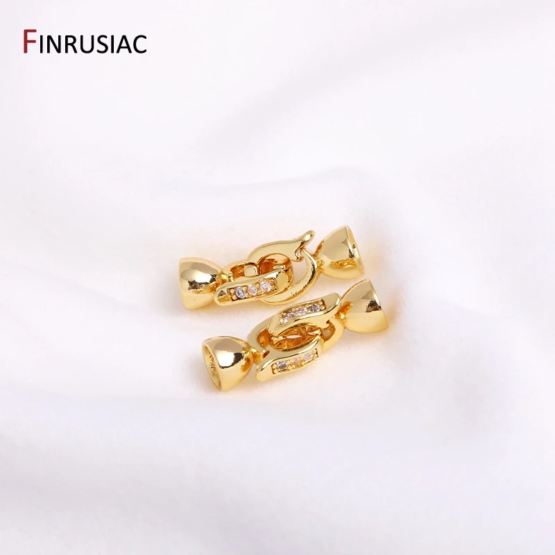 18K Gold Plated Brass Pearl Clasps For Jewelry Making Supplies, Bracelet Nacklace Connectors Jewelry Accessories Wholesale