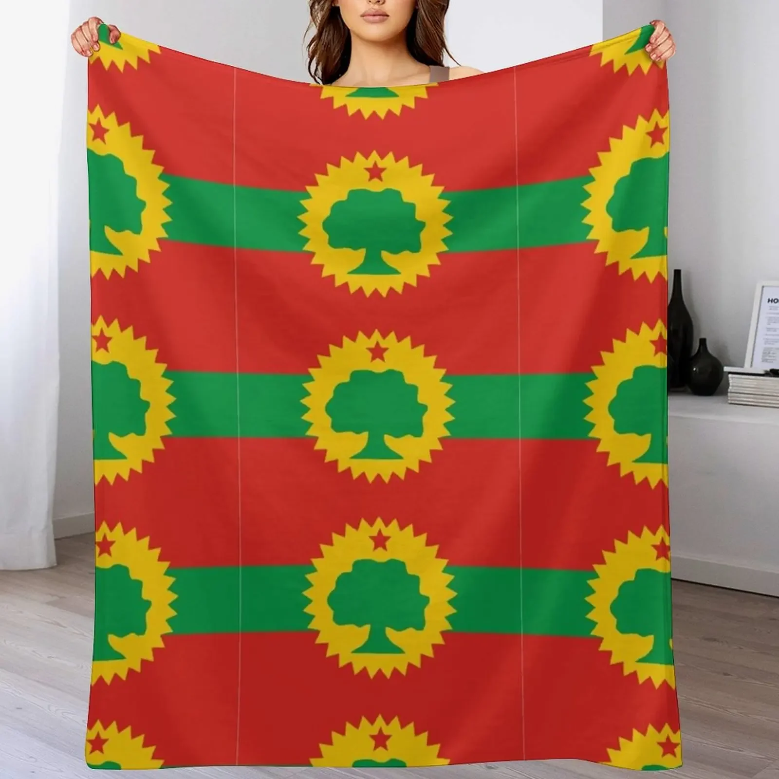 

Flag of the Oromo People (Oromoo) Throw Blanket warm for winter Sofas Moving Sleeping Bag Blankets