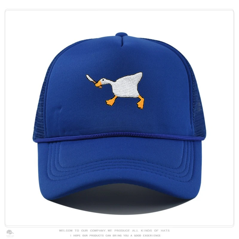 Geborduurde baseballpet met ganzenpatroon voor dames en heren, casual en modieuze eendenbekpet in stadsstijl