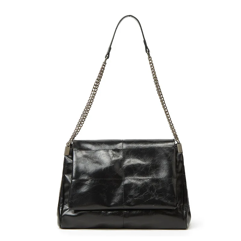 Large Flip Cover Luxury Tote Wandering Bag Large Capacity Commuting Trend Chain Crossbody Shoulder Bag Uni Ita Korean City Bag