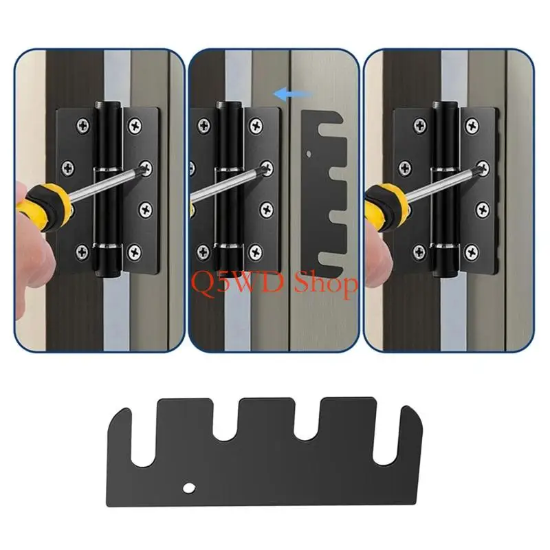 Q5WD 10Pcs Stainless Steel Hinge Reinforcement Pad Quick Fix Hinge Shims Spacer