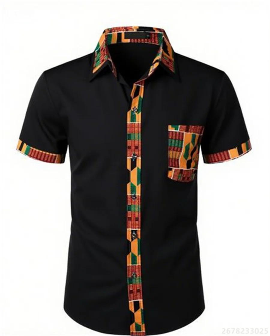 

15 colors of men's shirts short sleeve patchwork shirts fashionable men's tops business casual wear high quality fabrics xs-5xl