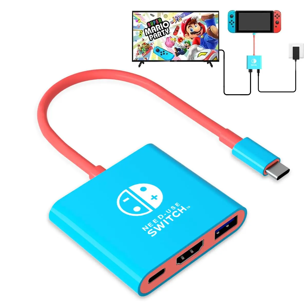 

USB-концентратор 3в1 HDMI OTG-адаптер с портом USB 3.0 для MacBook Pro, ноутбука, док-станции, конвертера типа C, совместимого с разветвителем