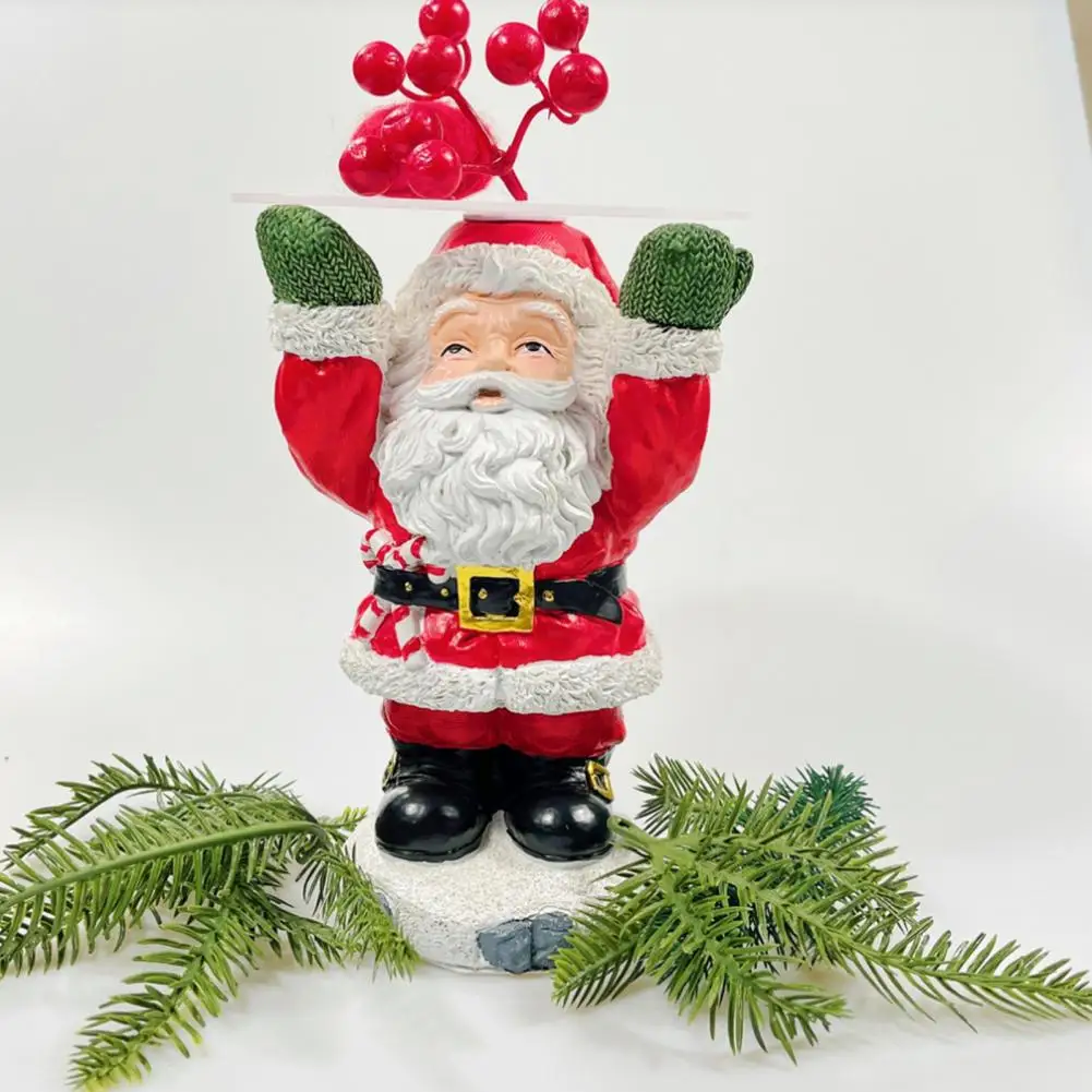 Santa Claus Ornament with Tray Snack Dessert Holder Adorable Xmas Cake Fruit Tray Christmas Party Decoration Home Desktop Decor