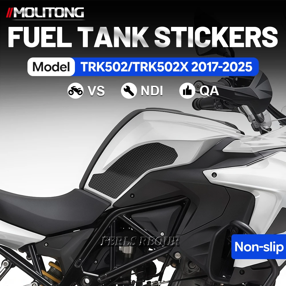 

For TRK502/TRK502X 2017-2025 Motorcycle Tank Pad Rubber Black Anti Slip Gas Fuel Tank Protector Sticker Anti Scratch