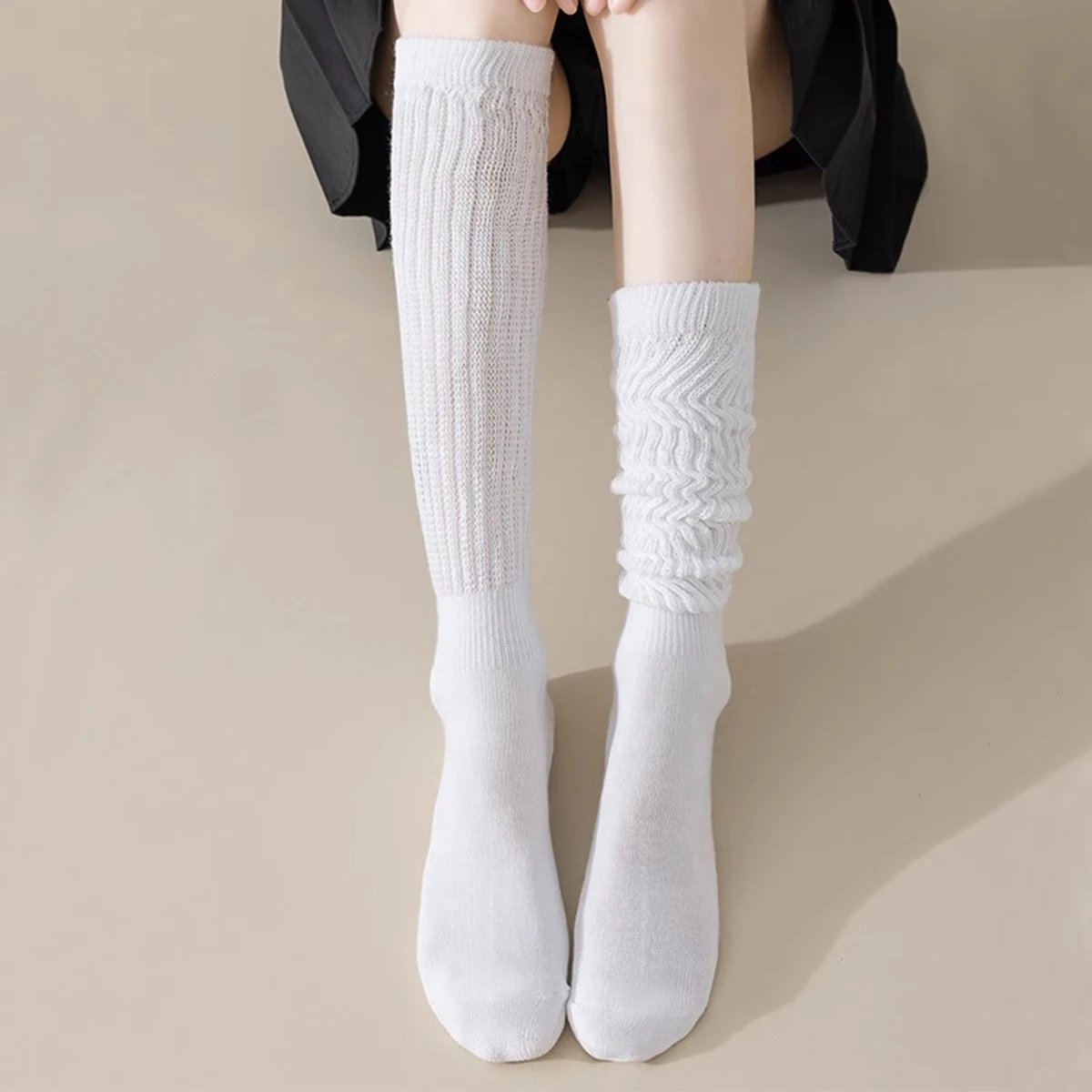 6 Pairs Women's Slouch Knit Socks Women Scrunch Socks Women Scrunchie Socks women crew socks Maillard color