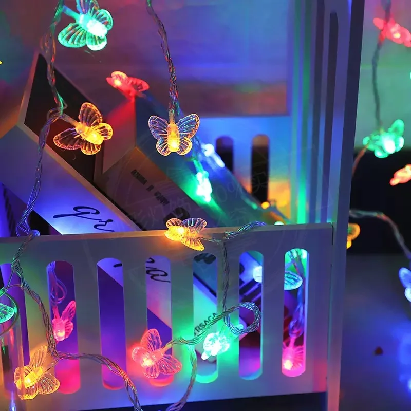 Fairy Lights Butterfly LED String Lights USB Battery-Powered Christmas Decor Festivals Holiday Decoration Wedding Parties 804