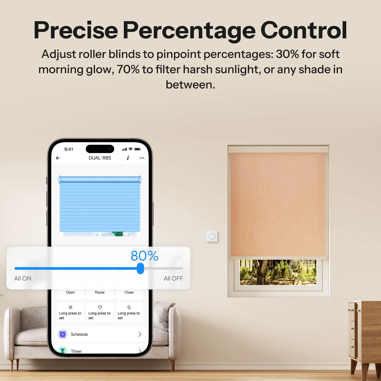 SONOFF MINI-ZBRBS-E Zigbee Smart Roller Shutter Wall Switch Fusion Series Orb-ZBRBS Precise Percentage Adjustment ZHA Zigbee Hub