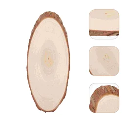 Oval Shape Wood Slices Unfinished Wooden Cutout Door Sign Centerpiece Decor Craft Supplies Basswood Carving Material Blank Wood