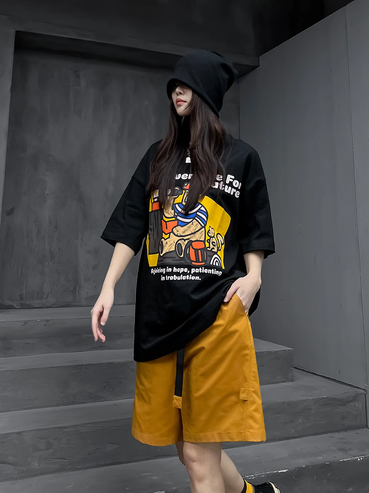 

M-Home Trendy Women's Fashion Set Summer 2026 Cool Short Sleeve T-Shirt Straight Five-Part Pants Two-Piece Street Style Outfit