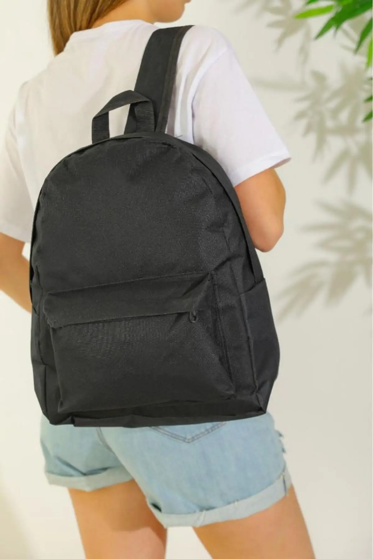 Student Solid Color School Bag New Backpacks For Teenagers Large Capacity Travel Backpack High Quality Canvas Bookbag