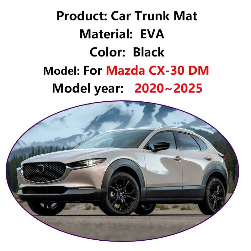 For Mazda CX 30 2025 CX-30 CX30 2020 2021 2022 2023 2024 EVA Car Trunk Mat Cargo Waterproof Carpet Storage Pad Auto Accessories