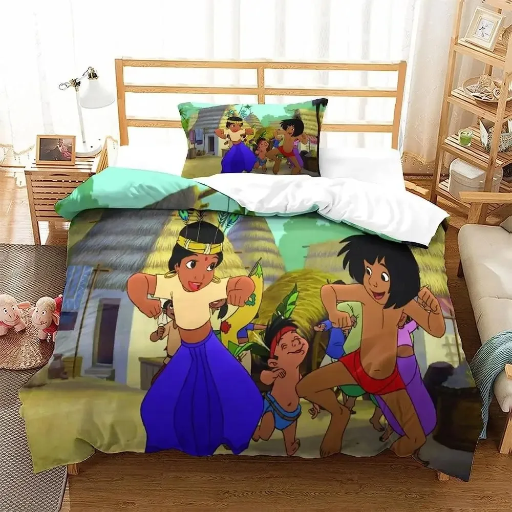 Disney The Jungle Book Bed Cover Set Duvet Bed Linen,3d Children Bedding Set,3-Piece 1 Bed Cover Birthday Gifts