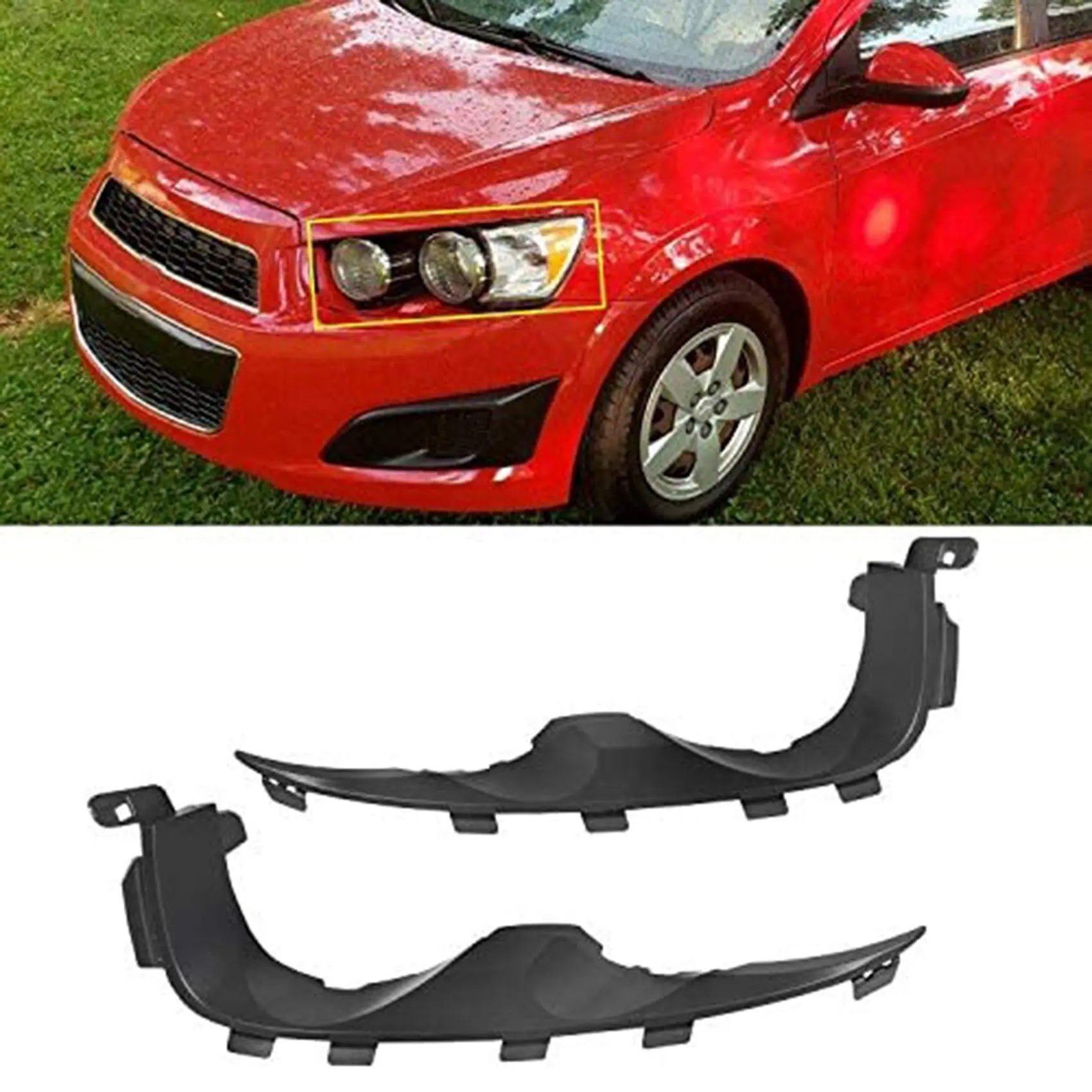 

New Headlight Lamp Mounting Bracket Bumper Retainer for 2012-2016 Chevrolet Sonic 95976851 95976852 GM2508111, GM2509111