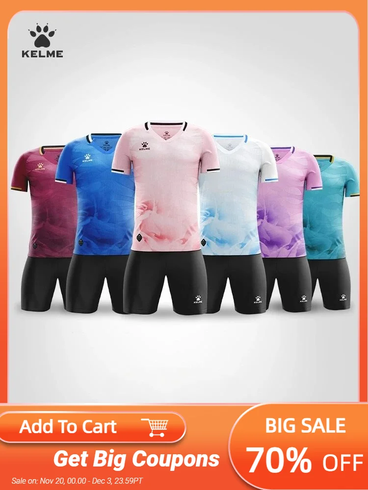 

Kelme Customized Short Sleeved Training Suit Sports Casual T-shirt Adult Football Suit Set Customized Jersey