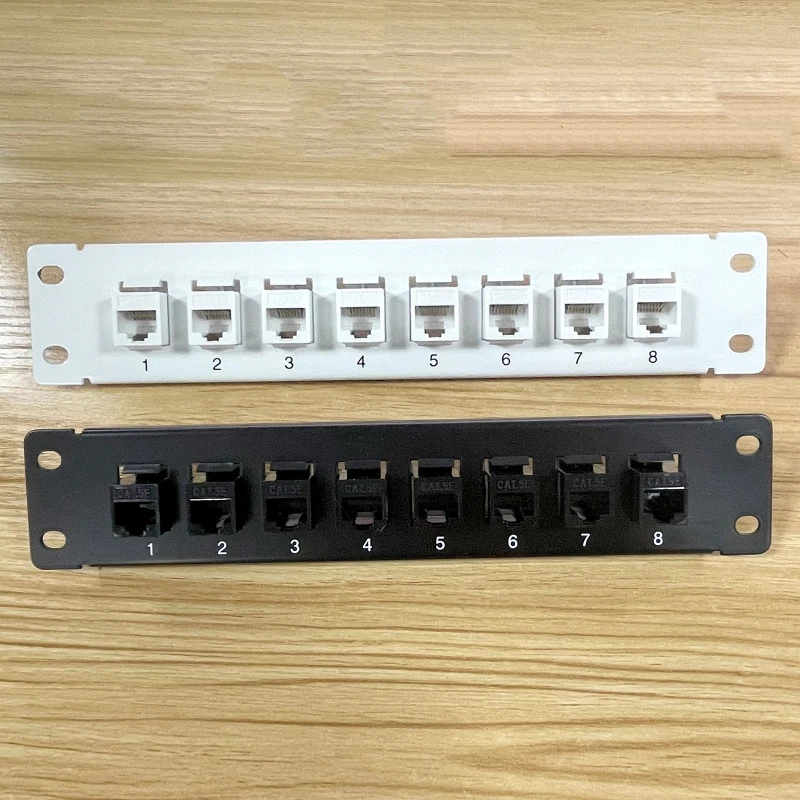 8-Port CAT5e Shielded Patch Panel 10G Ready Metal Housing Color-Coded Labeling