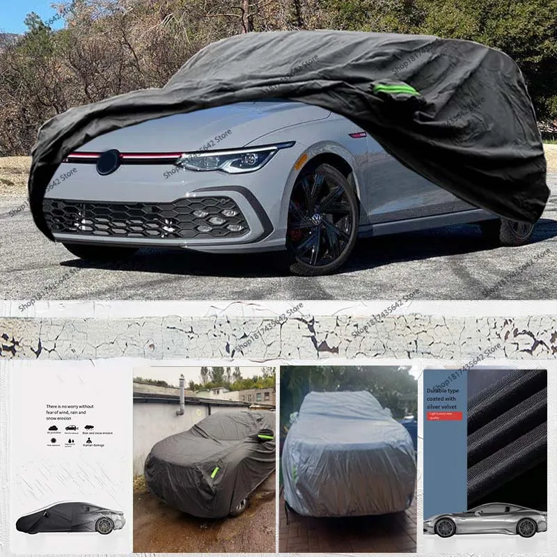 

Чехол для VW Golf 2003-2022, водонепроницаемый автомобильный чехол, уличный полный автомобильный чехол, всепогодный, защита от дождя и солнца, черный солнцезащитный козырек, пылезащитный