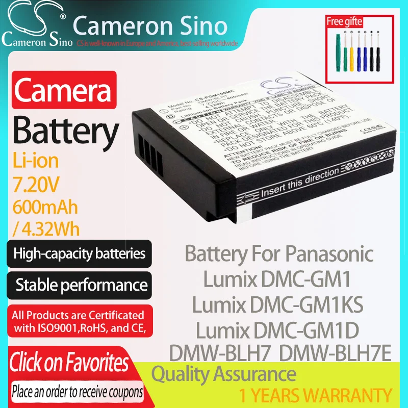 디지털 배터리 파나소닉 Lumix DMC-GM1 DMC-GM1KS DMC-GM1D DMC-GM1K 파나소닉 DMW-BLH7 디지털 카메라