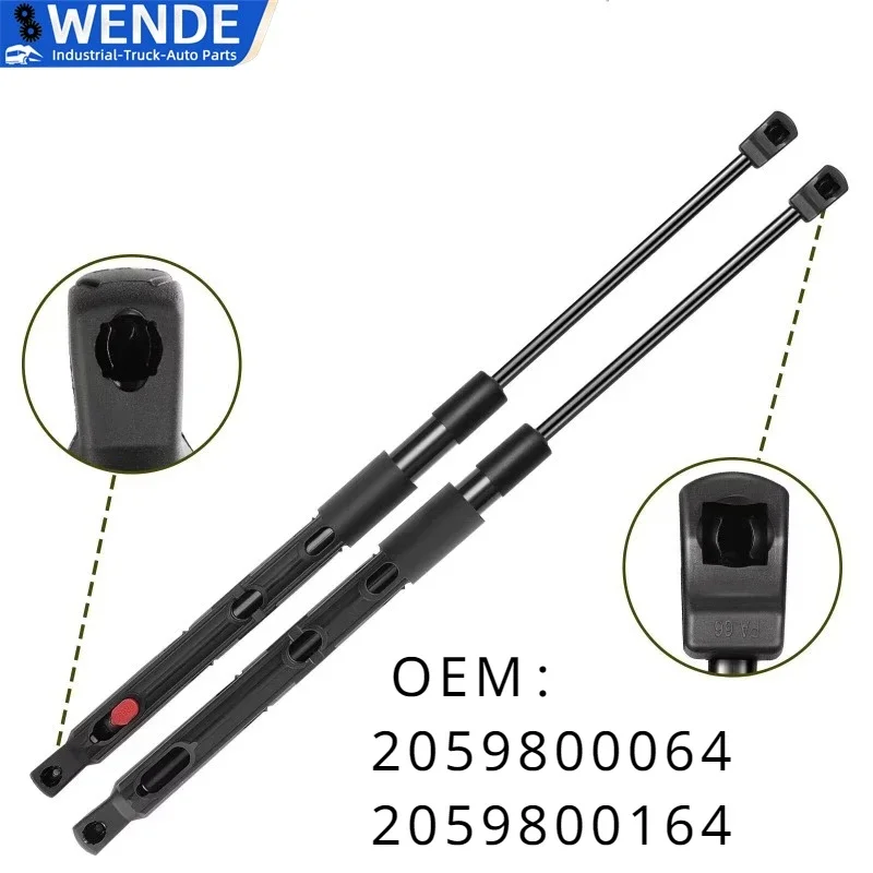 2szt 2059800064 2059800164    Lewa i prawa przednia maska silnika Podnośnik maski Amortyzator Sprężyny gazowe dla Benz C43 C63 AMG