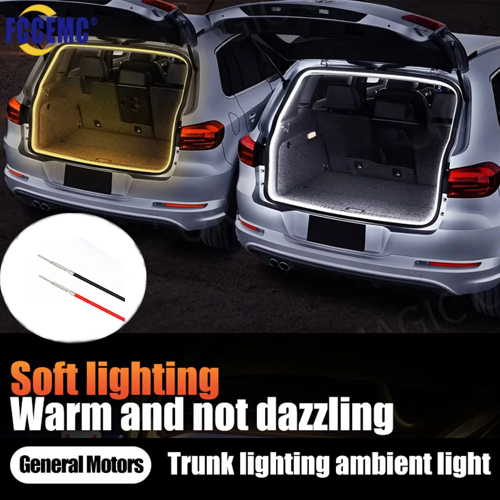 

4m LED Car Rear Trunk Lighting Strip Waterproof Flexible Automatic Sensing Modified Tailgate Decorative Ambient Light Universal