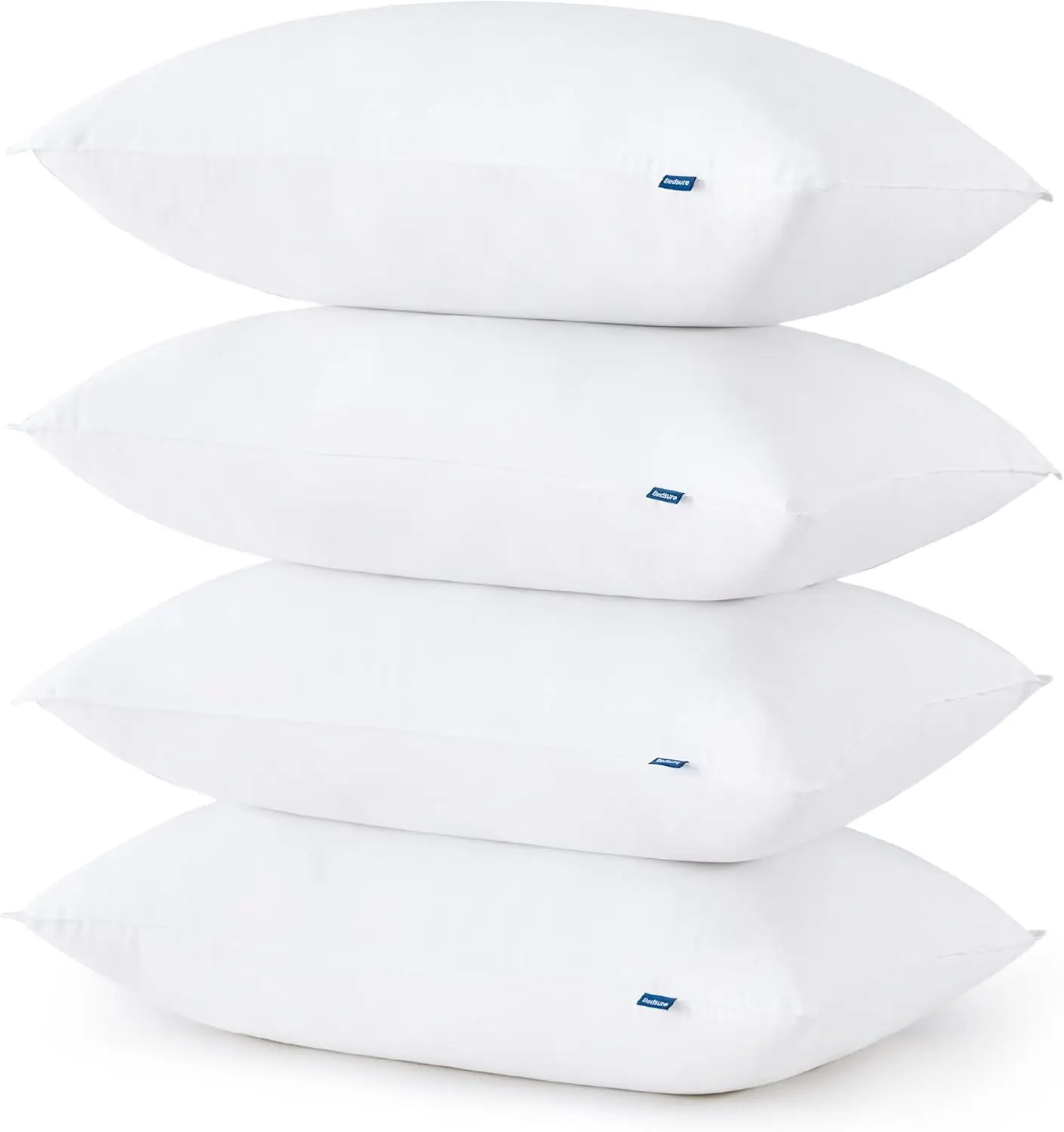 

Queen Size Soft Pillows Set of 4 - Fluffy, Supportive Down Alternative for Side and Back Sleepers