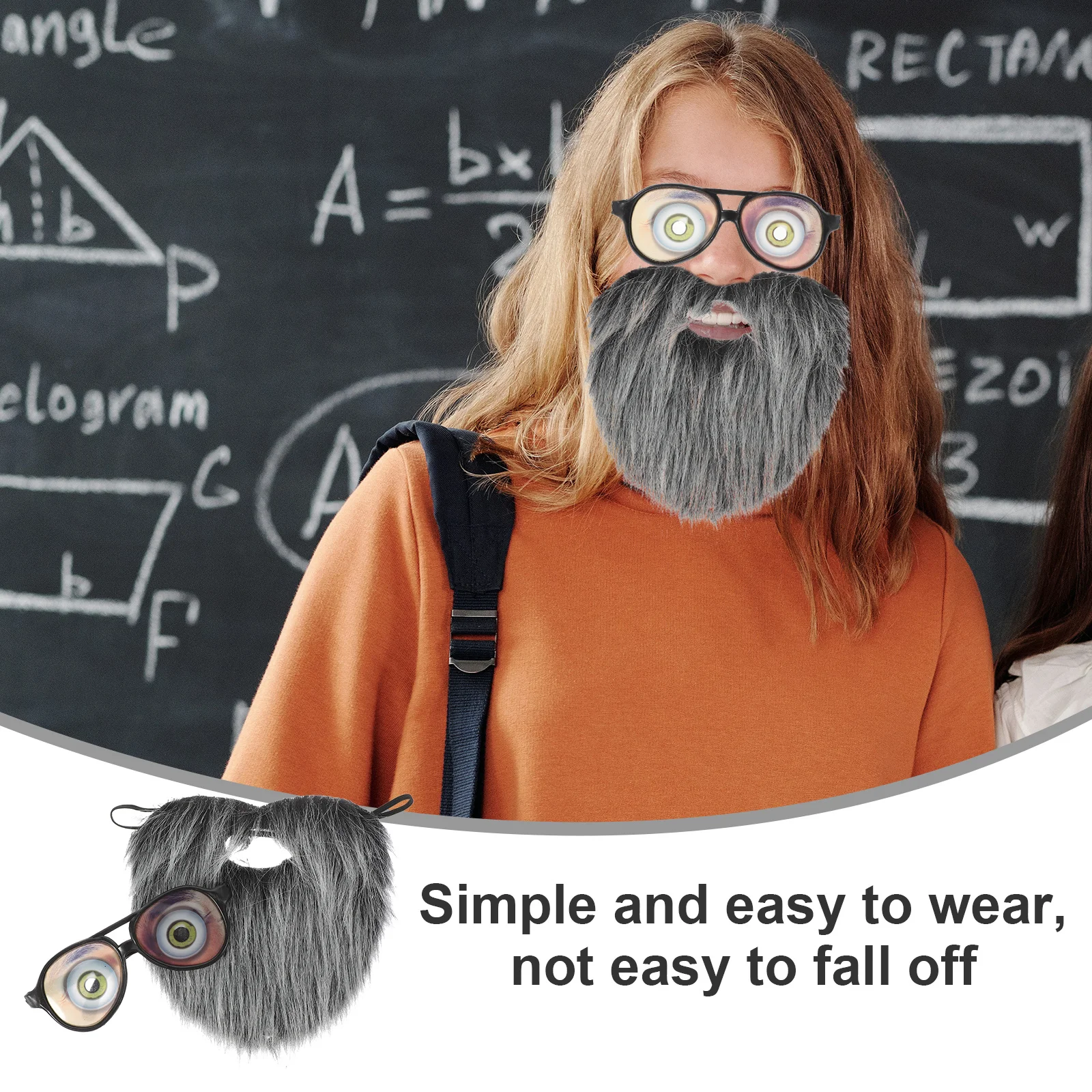 1Set Funny Mustache Eyewear Cosplay Fake Beard Realistic Beard Party Props Halloween Costume Reusable Lifelike Performance