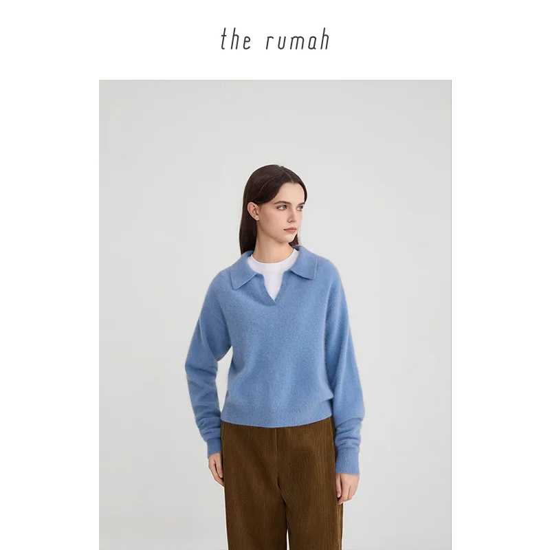 

Cloud Mousse Fur Ne Knitted Sweater Long Sve Women's Loose Fit Knitted Wool Blend Casual Sle Autumn Faion