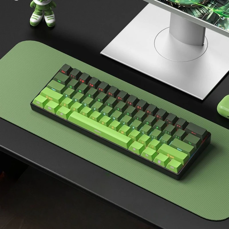 

Type-C RGB 61 Key Mechanical Keyboard Pastel-Lovers Gradient Side-Printed Gaming Office Color Changing Keycaps