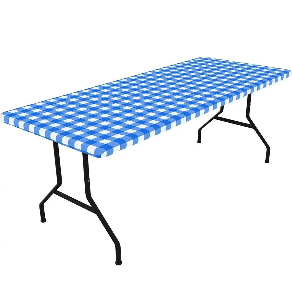 New 30x72inch Spandex Tablecloth Waterproof 6FT Rectangle Elastic Picnic Table Cloth Oil-Proof Stretch Tablecloth Cover Outdoor
