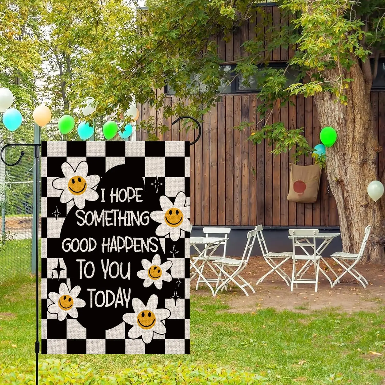 Summer Garden Flag Vintage Smile Daisy Funny Vertical Double Sided Seasonal Inspirational Yard Outdoor Decorations 12.5 x 18 WWP
