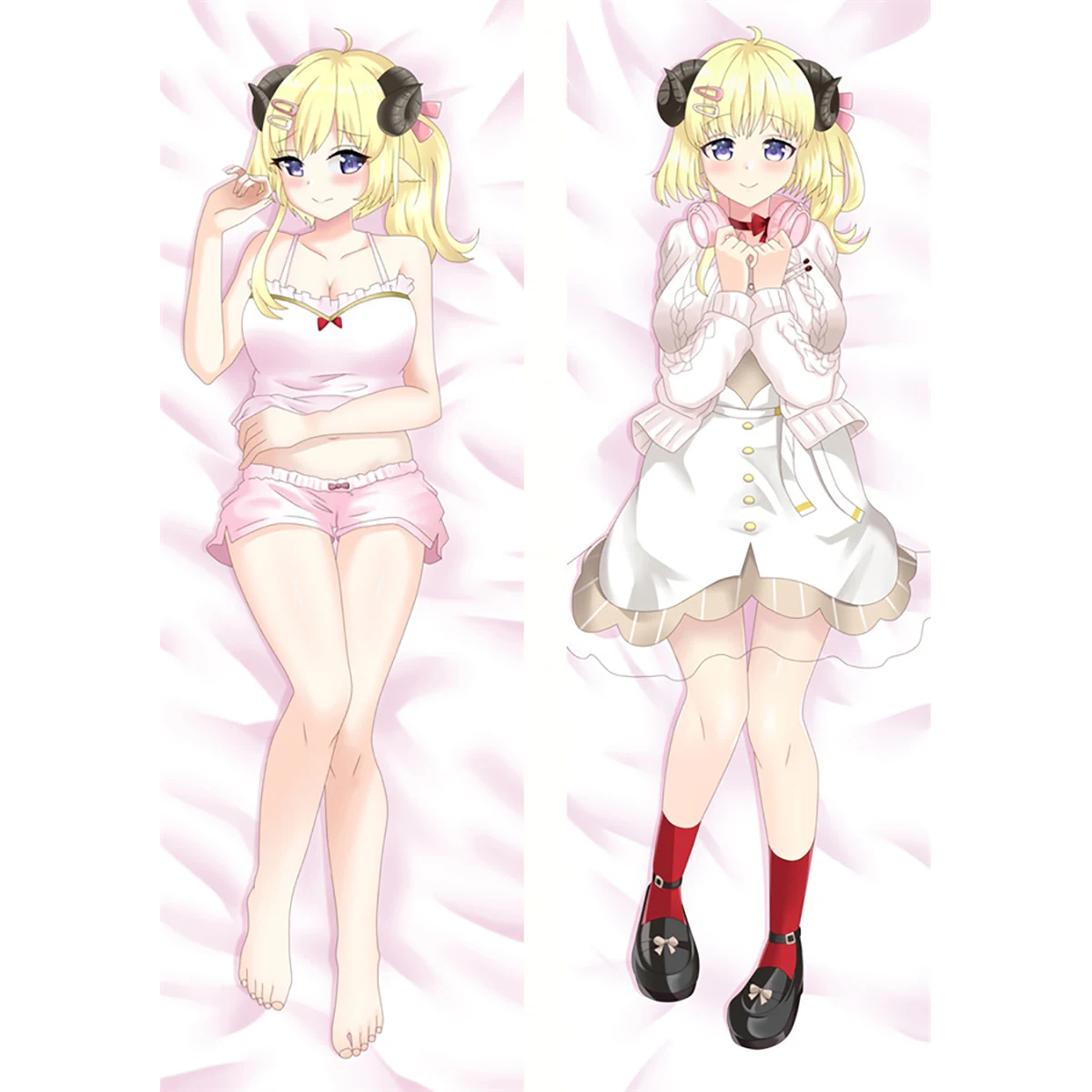 60X180CM 2WAY Dakimakura Anime Tsunomaki Watame Vtuber Double Sided Print Life-size Body Pillow Cover