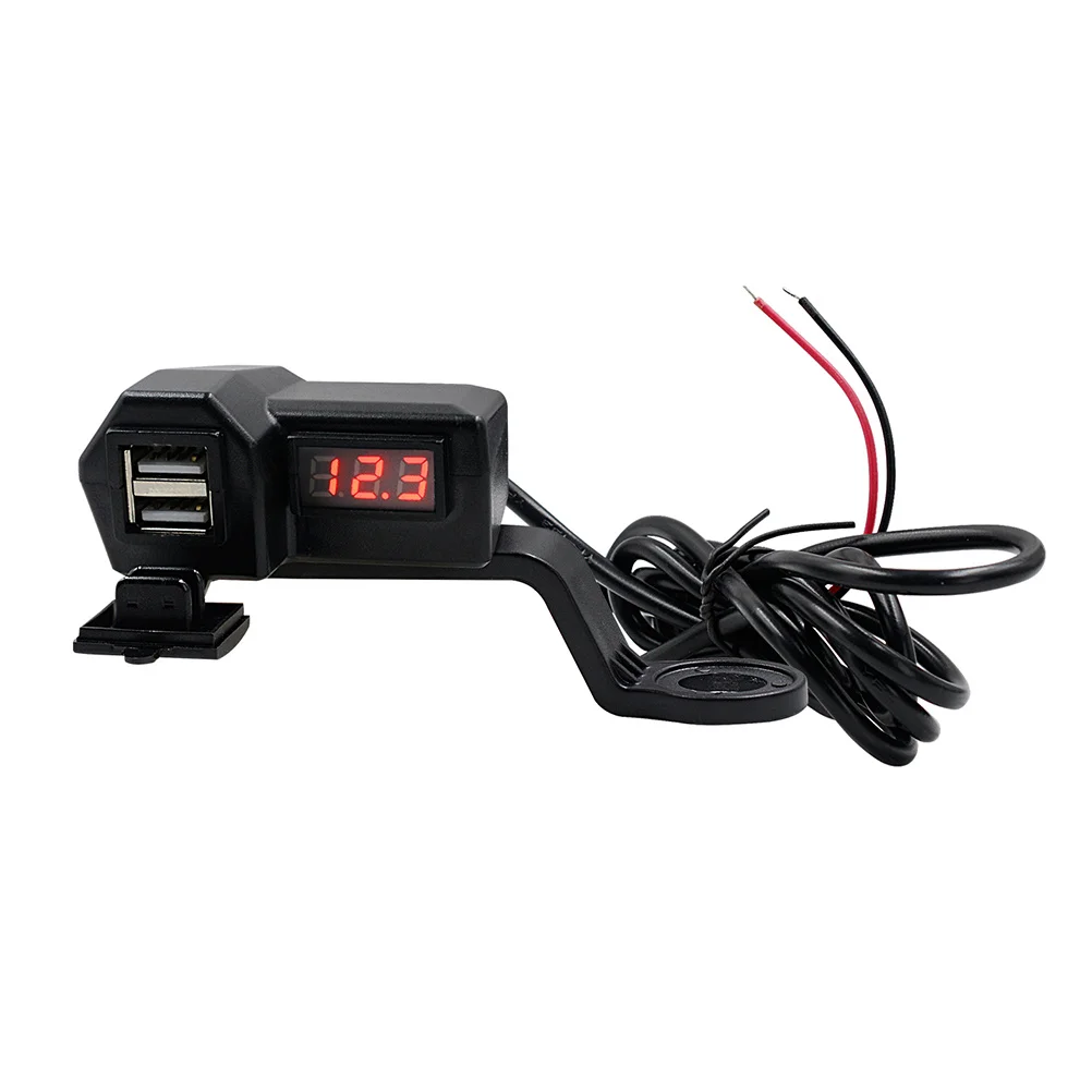

Motorcycle Phone USB Fast Charging Adapter Voltmeter Motorbike Supplies Point Device Easy Install Safe