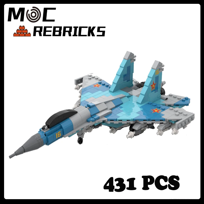 

MOC Military Series 1:72 Scale Su-27 Flanker (KADF) Fighter Model DIY Assembling Bricks Building Blocks Boys Toys Kid Xmas Gifts