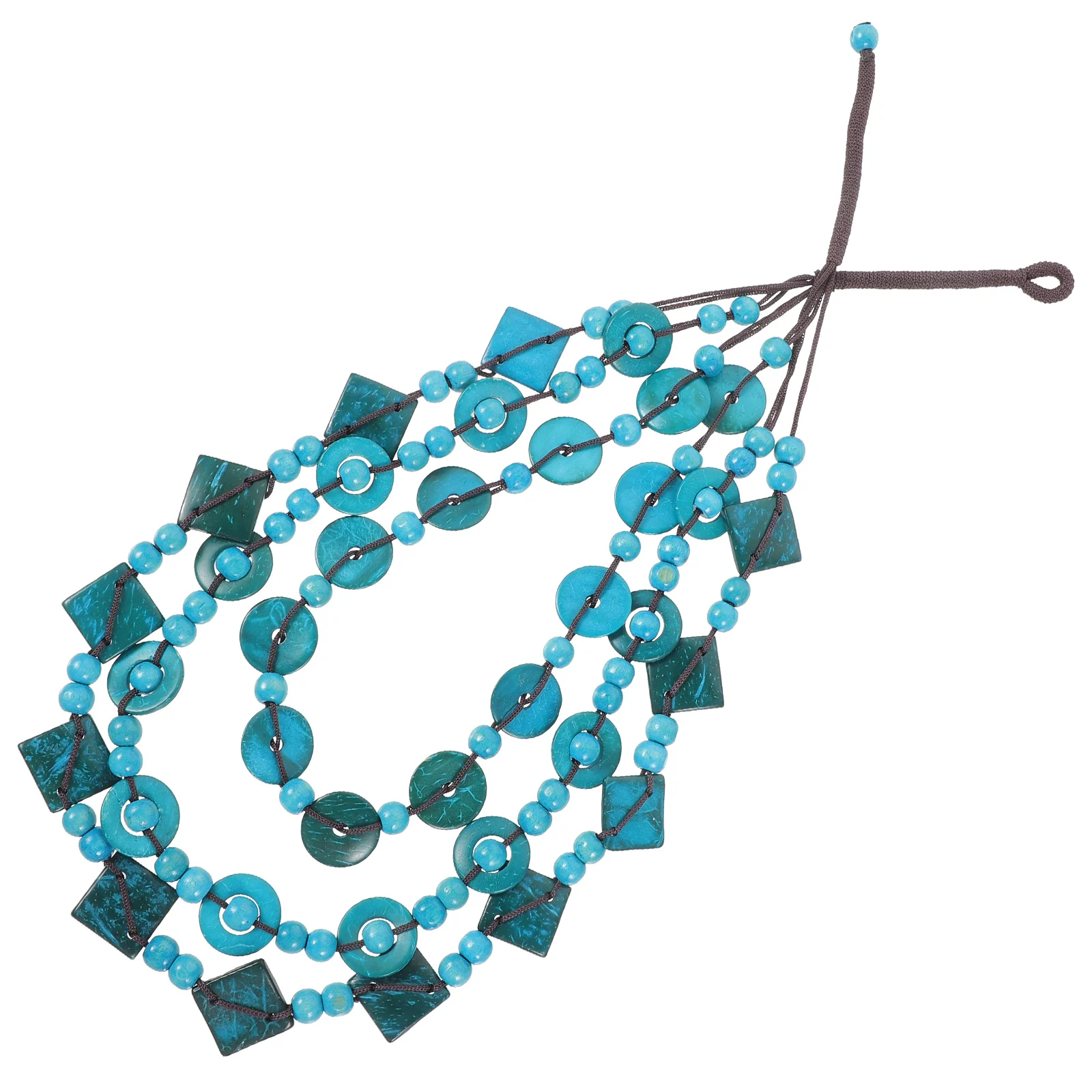 Retro geflochtene Kokosnussschale handgestrickter Holz Strandschmuck für Frauen Böhmen Stil Anhänger Ozean Halskette