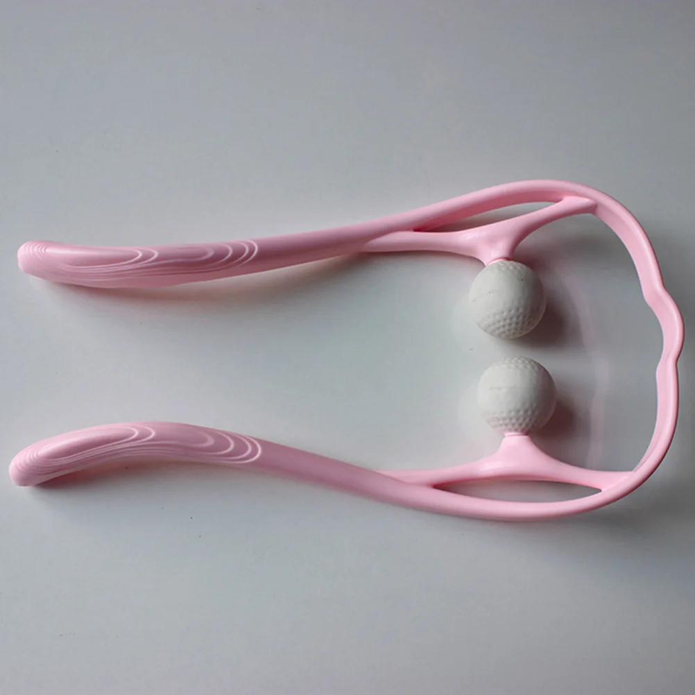 مدلك عنق الرحم دليل متعدد الوظائف تدليك الرقبة الكرة الوردي تصميم مريح آمن مريح الاسترخاء العضلات مكتب المنزل #4