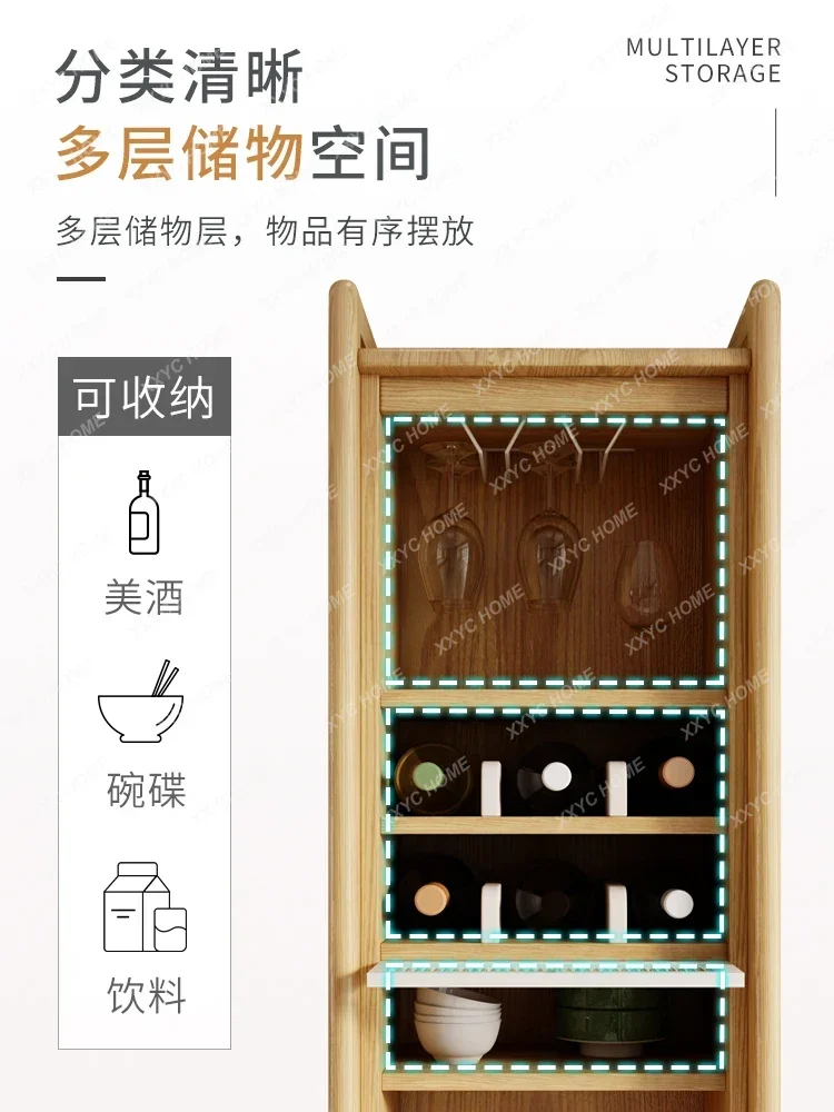 Foldable Bar Table and Chair Home Wine Cabinet Multi-Function Locker Partition Small Bar Modern Minimalist