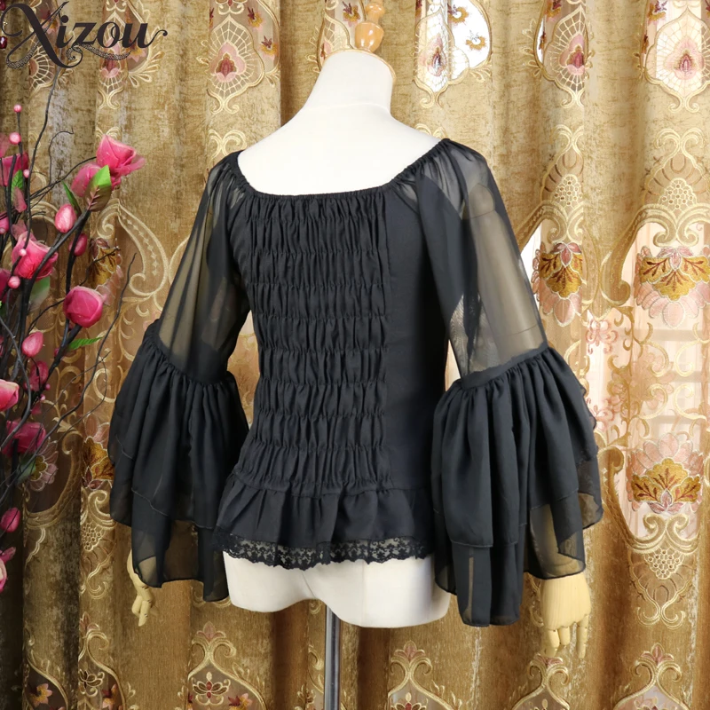 Printemps automne femmes hauts taille et mince Simple Blouses Lolita rétro polyvalent chemises intérieures transparent vêtements pour femmes