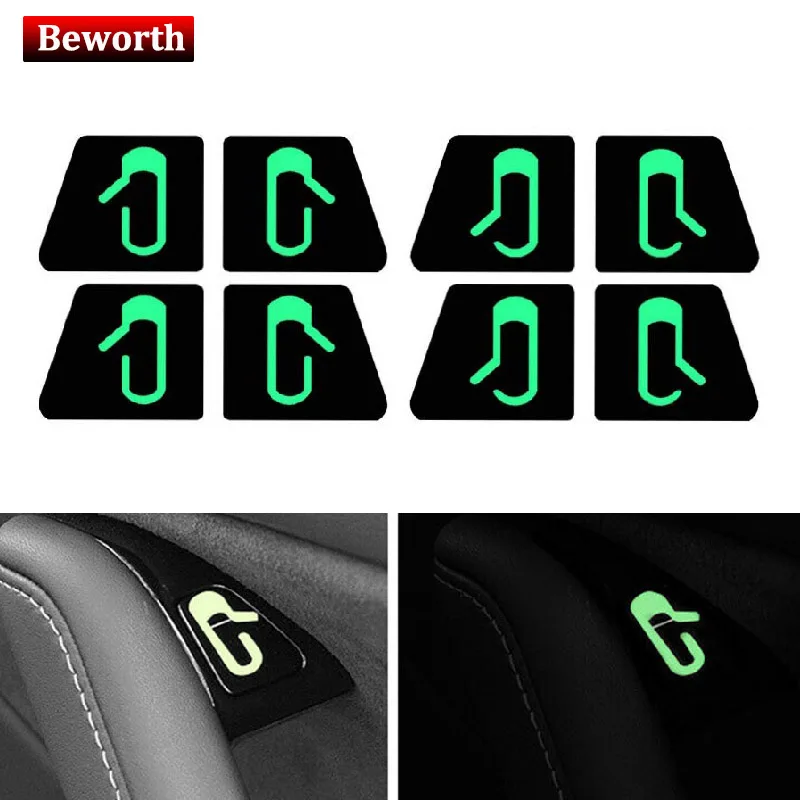 

For Tesla Model 3 Car Door Open Exit Button Sticker Luminous Stickers Reminder Accessories Fluorescent Paste White 8pcs/set