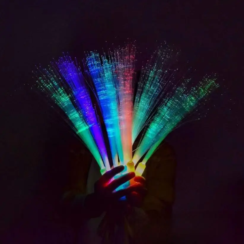 LED Fiber Optic Stick Glow Sticks Light Up Glow Wands Sticks Glow Birthday Entertainment Props Party Supplies Carnival Disco ni8