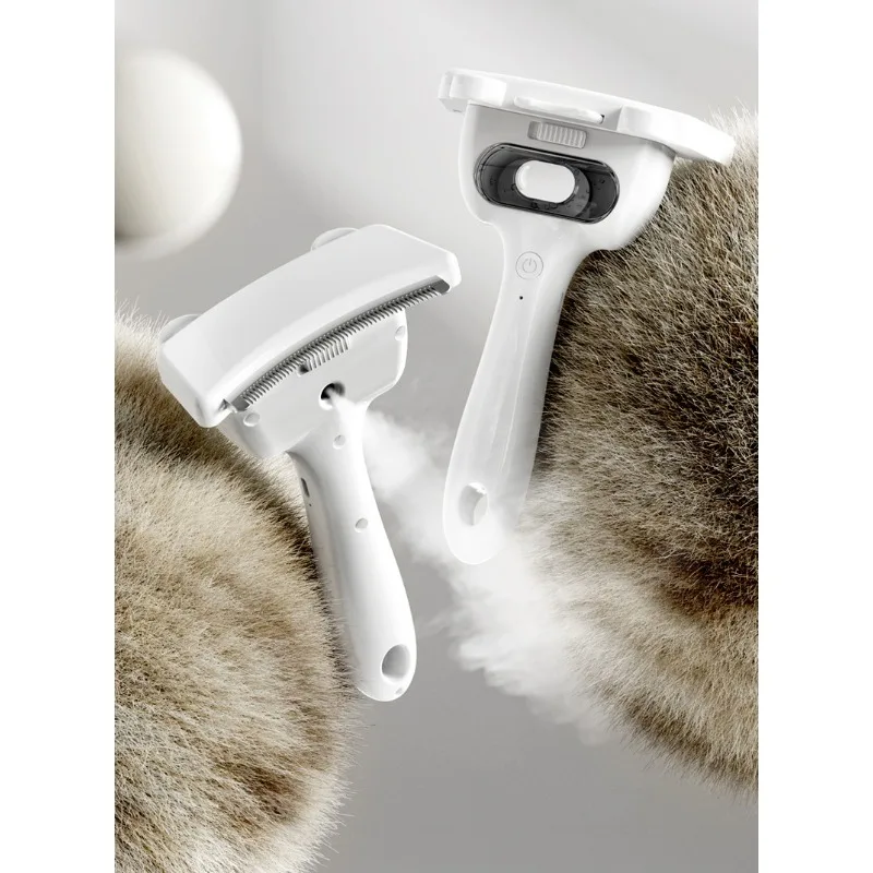 2in1 Pet Massage Spray Comb USB Rechargeable for Dogs Cats Multifunctional Grooming Tool for Removing Loose Hair Cleaning - view 6