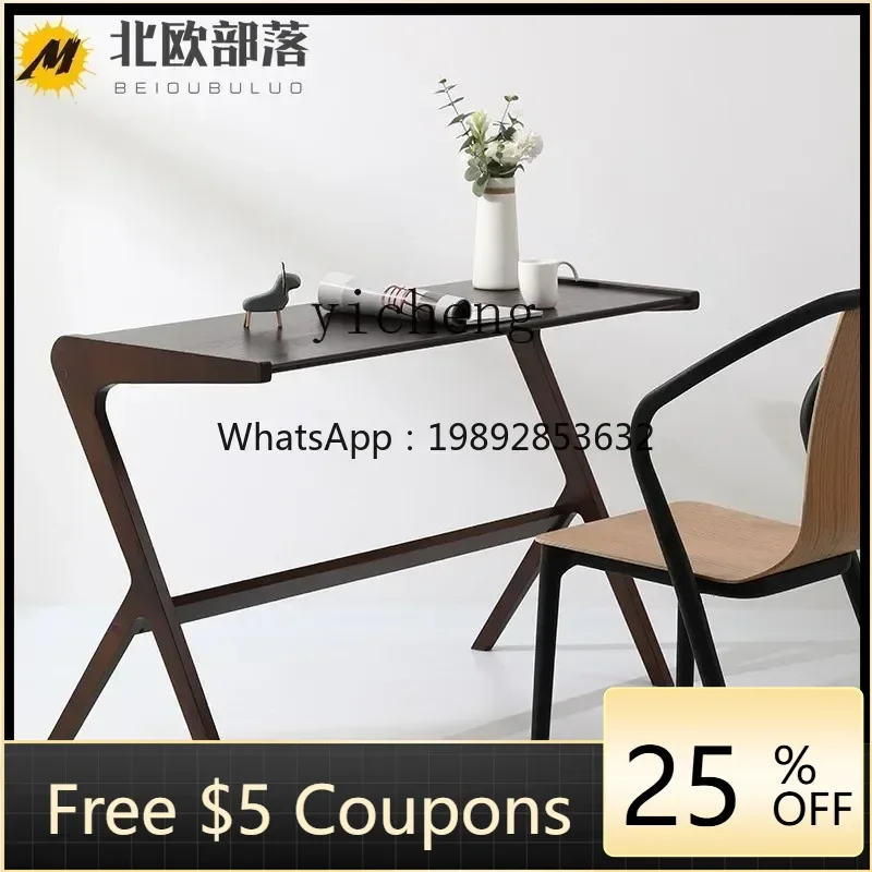 

ZZ Desk Solid Wood Frame Simple Office Home Study and Bedroom Space Saving Practical Study Table