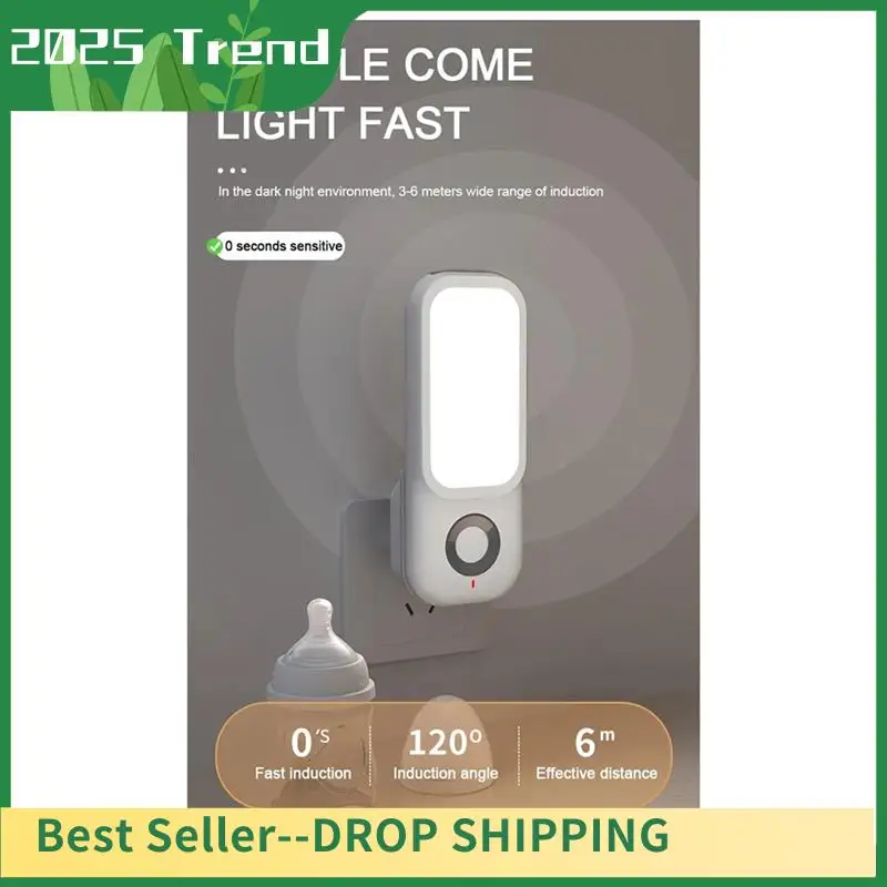 AD33 HOT LED Induction Night Light Intelligent Wireless Plug-In Aisle Corridor Night Bedroom Night Light With Flashlight EU-PLUG