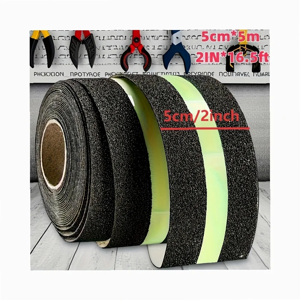 Glow in The Dark Tape 2 Rolls, High Visibility Luminous Anti-Slip Safety Tape for Stairs, Floor, Ramp, Non-Slip Glow