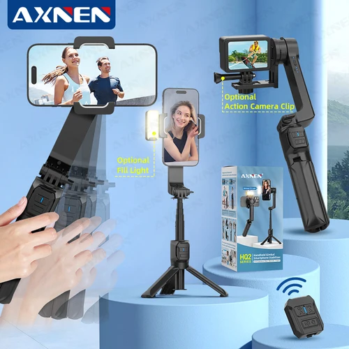 Estabilizador de cardán para teléfono inteligente AXNEN HQ2-SE, estabilizador de disparo móvil de mano para cámaras de acción Gopro, Android, iPhone, vídeo, Vlog