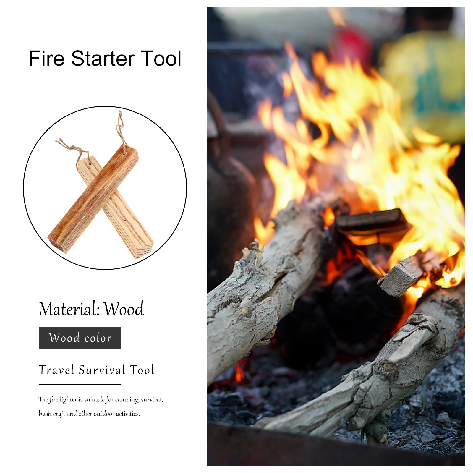 

2Pcs Durable Fire Starter Tool Weatherproof Pine Strips Camping Lighter Kit Fire Starter Tool Travel Wood Burner Supplies