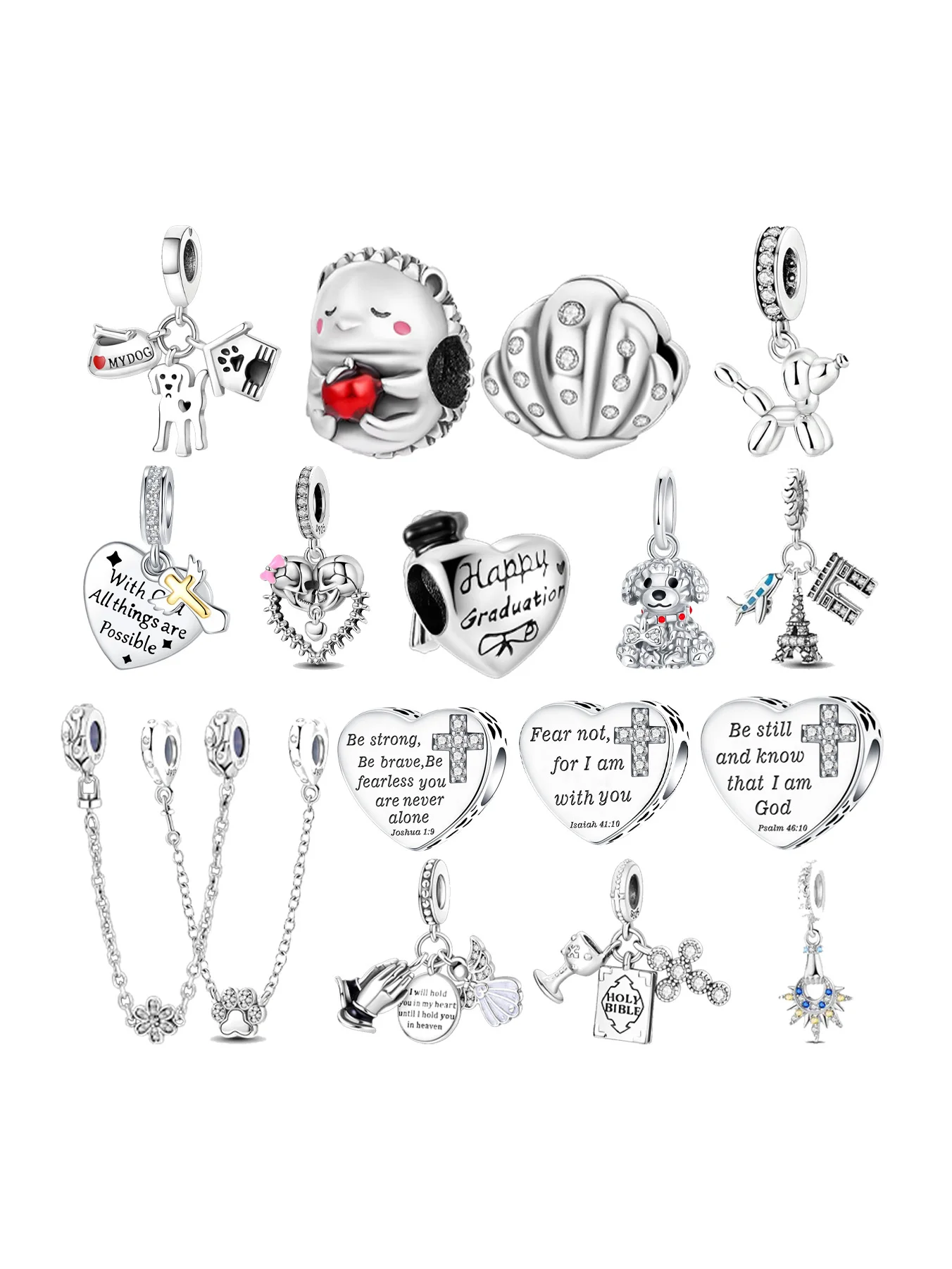 

Ожерелье из серебра 925 пробы с бусинами в виде совы, лисы, животных