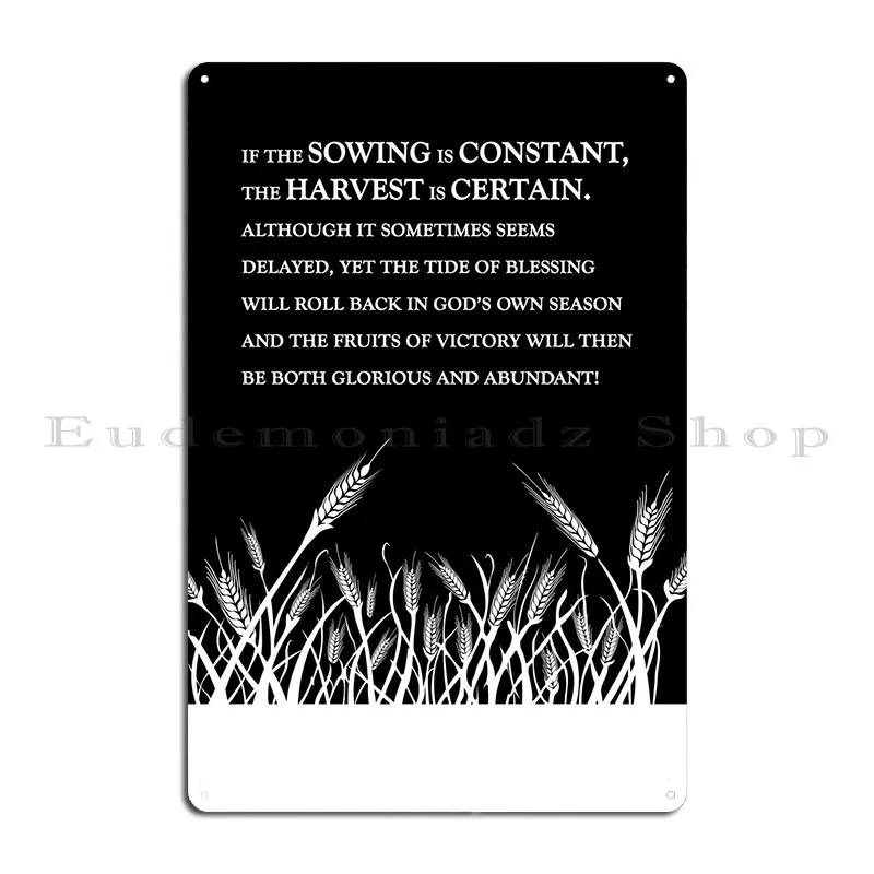 Sow Constantly Metal Plaque Poster Cinema Club Vintage Print Kitchen Tin Sign Poster