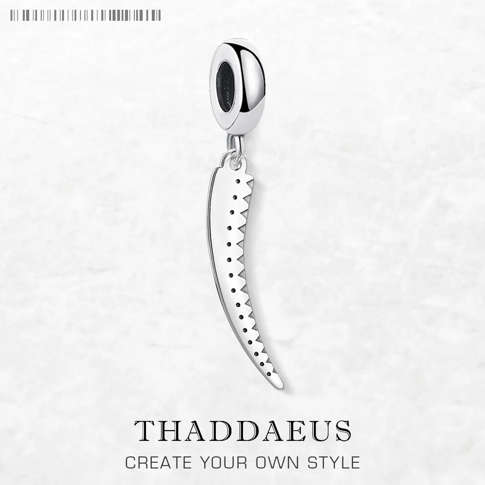

Tiger Tooth Pendant Dangle Charm 925 Sterling Silver Fine Jewelry Punk Gift For Women Men