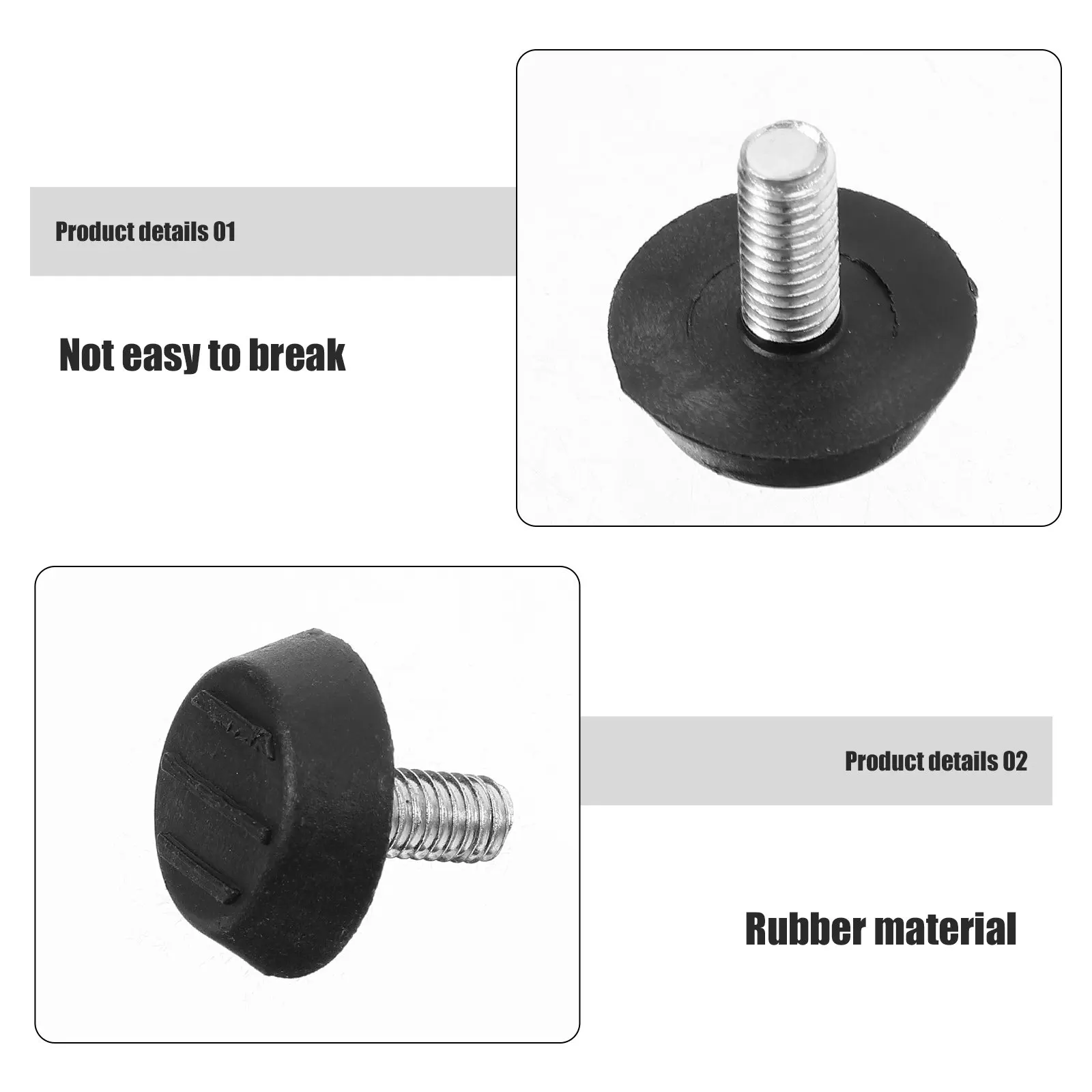 100Pcs Adjustable Leveling Feet Screw in Table Leg Levelers Heavy Duty Rubber and Iron Furniture Stabilizer Leveler