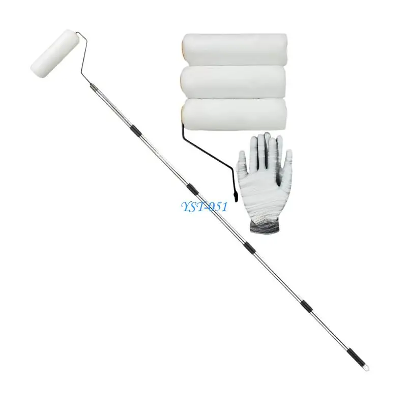 E15A Entire 9 Inch Paint Roller Set Comes With 3 Additional Covers And Flexible Rod